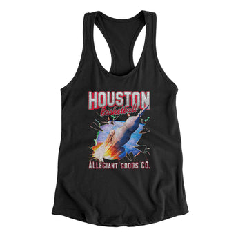 Houston Basketball Throwback Mascot Women's Racerback Tank-Allegiant Goods Co. Vintage Sports Apparel