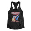 Houston Basketball Throwback Mascot Women's Racerback Tank-Black-Allegiant Goods Co. Vintage Sports Apparel