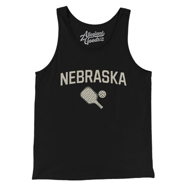 Nebraska Pickleball Men/Unisex Tank Top-Black-Allegiant Goods Co. Vintage Sports Apparel