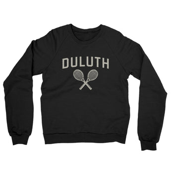 Duluth Tennis Midweight French Terry Crewneck Sweatshirt-Black-Allegiant Goods Co. Vintage Sports Apparel