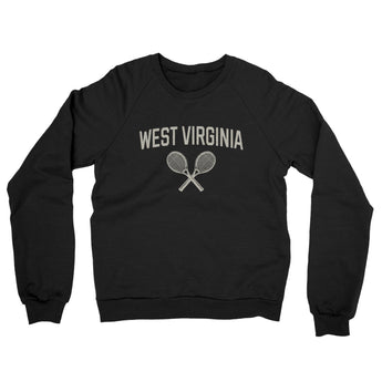 West Virginia Tennis Midweight French Terry Crewneck Sweatshirt-Black-Allegiant Goods Co. Vintage Sports Apparel