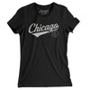 Chicago Vintage Script Women's T-Shirt-Black-Allegiant Goods Co. Vintage Sports Apparel