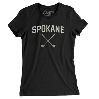 Spokane Golf Women's T-Shirt-Black-Allegiant Goods Co. Vintage Sports Apparel