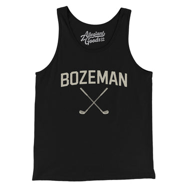 Bozeman Golf Men/Unisex Tank Top-Black-Allegiant Goods Co. Vintage Sports Apparel
