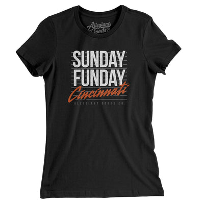 Sunday Funday Cincinnati Women's T-Shirt-Black-Allegiant Goods Co. Vintage Sports Apparel