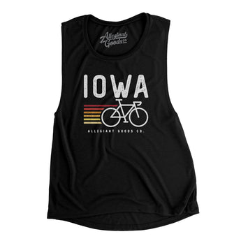 Iowa Cycling Women's Flowey Scoopneck Muscle Tank-Allegiant Goods Co. Vintage Sports Apparel