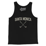 Santa Monica Golf Men/Unisex Tank Top-Black-Allegiant Goods Co. Vintage Sports Apparel