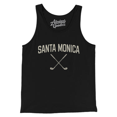 Santa Monica Golf Men/Unisex Tank Top-Black-Allegiant Goods Co. Vintage Sports Apparel