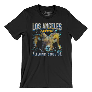 Los Angeles Football Throwback Mascot - Ram Men/Unisex T-Shirt-Allegiant Goods Co. Vintage Sports Apparel