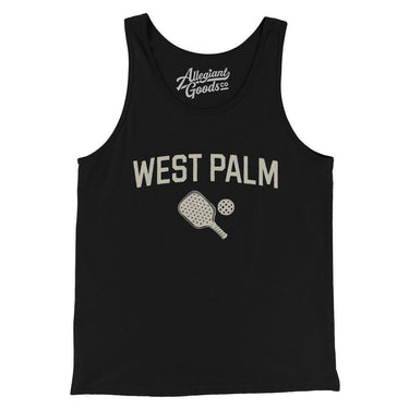 West Palm Pickleball Men/Unisex Tank Top-Black-Allegiant Goods Co. Vintage Sports Apparel
