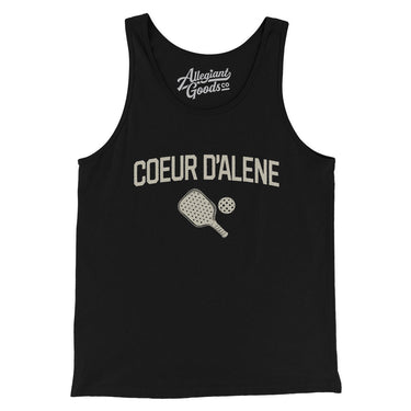 Coeur D'alene Pickleball Men/Unisex Tank Top-Black-Allegiant Goods Co. Vintage Sports Apparel