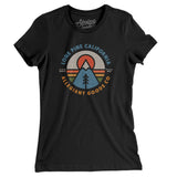 Lone Pine California Retro Badge Women's T-Shirt-Black-Allegiant Goods Co. Vintage Sports Apparel
