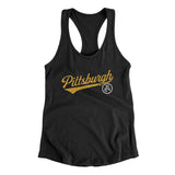 Pittsburgh Vintage Script Women's Racerback Tank-Allegiant Goods Co. Vintage Sports Apparel