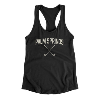 Palm Springs Golf Women's Racerback Tank-Black-Allegiant Goods Co. Vintage Sports Apparel