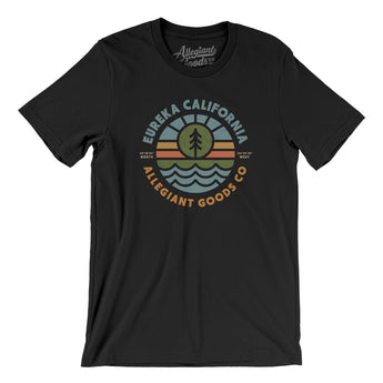 Eureka California Retro Badge Men/Unisex T-Shirt-Black-Allegiant Goods Co. Vintage Sports Apparel