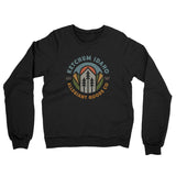 Ketchum Idaho Retro Badge Midweight French Terry Crewneck Sweatshirt-Black-Allegiant Goods Co. Vintage Sports Apparel