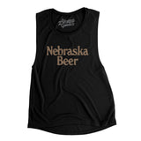 Nebraska Beer Women's Flowey Scoopneck Muscle Tank-Black-Allegiant Goods Co. Vintage Sports Apparel