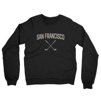 San Francisco Golf Midweight French Terry Crewneck Sweatshirt-Black-Allegiant Goods Co. Vintage Sports Apparel