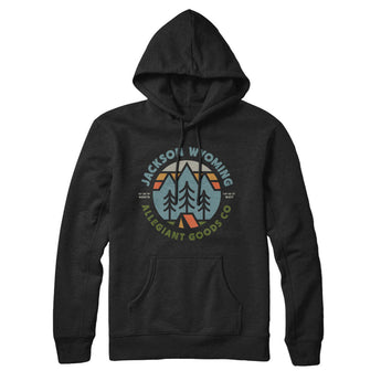Jackson Wyoming Retro Badge Hoodie-Black-Allegiant Goods Co. Vintage Sports Apparel