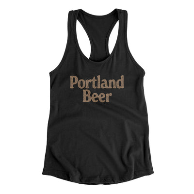 Portland Beer Women's Racerback Tank-Black-Allegiant Goods Co. Vintage Sports Apparel