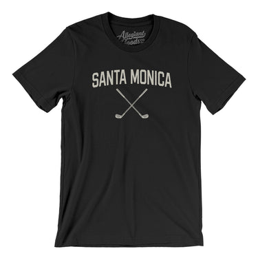 Santa Monica Golf Men/Unisex T-Shirt-Black-Allegiant Goods Co. Vintage Sports Apparel