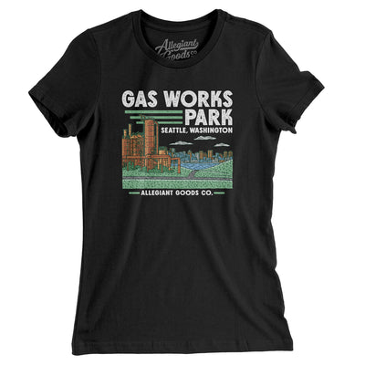 Gas Works Park Women's T-Shirt-Black-Allegiant Goods Co. Vintage Sports Apparel