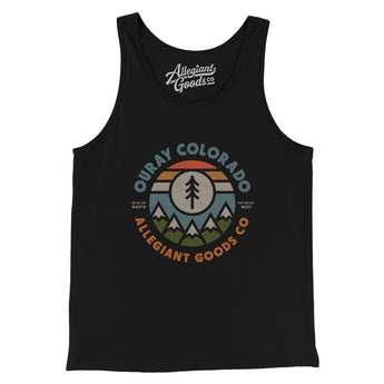 Ouray Colorado Retro Badge Men/Unisex Tank Top-Black-Allegiant Goods Co. Vintage Sports Apparel