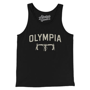 Olympia Cycling Men/Unisex Tank Top-Black-Allegiant Goods Co. Vintage Sports Apparel