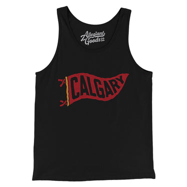 Calgary Pennant Men/Unisex Tank Top-Black-Allegiant Goods Co. Vintage Sports Apparel