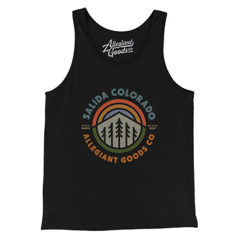 Salida Colorado Retro Badge Men/Unisex Tank Top-Black-Allegiant Goods Co. Vintage Sports Apparel