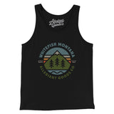 Whitefish Montana Retro Badge Men/Unisex Tank Top-Black-Allegiant Goods Co. Vintage Sports Apparel