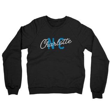Charlotte Nc Overprinted Midweight French Terry Crewneck Sweatshirt-Allegiant Goods Co. Vintage Sports Apparel