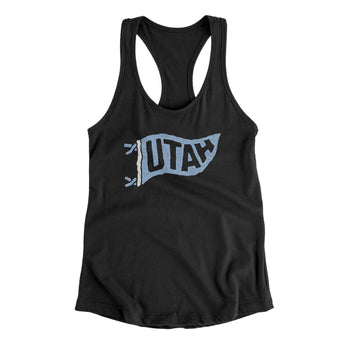 Utah Pennant Women's Racerback Tank-Allegiant Goods Co. Vintage Sports Apparel