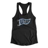 Utah Pennant Women's Racerback Tank-Black-Allegiant Goods Co. Vintage Sports Apparel