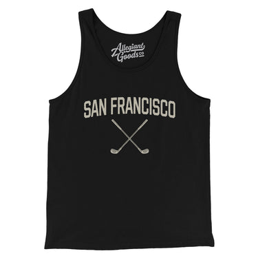San Francisco Golf Men/Unisex Tank Top-Black-Allegiant Goods Co. Vintage Sports Apparel