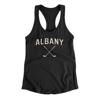Albany Golf Women's Racerback Tank-Black-Allegiant Goods Co. Vintage Sports Apparel
