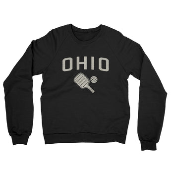 Ohio Pickleball Midweight French Terry Crewneck Sweatshirt-Black-Allegiant Goods Co. Vintage Sports Apparel