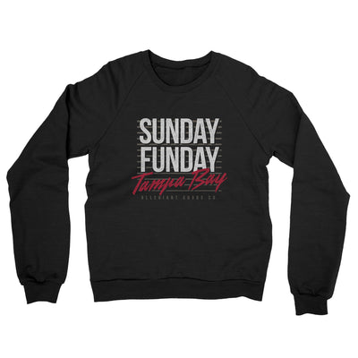 Sunday Funday Tampa Bay Midweight French Terry Crewneck Sweatshirt-Black-Allegiant Goods Co. Vintage Sports Apparel