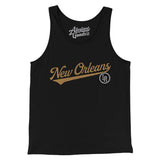 New Orleans Vintage Script Men/Unisex Tank Top-Black-Allegiant Goods Co. Vintage Sports Apparel