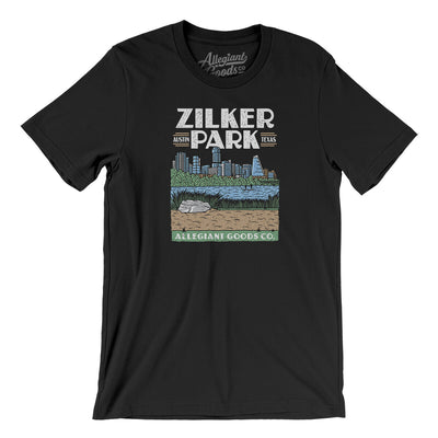 Zilker Park Men/Unisex T-Shirt-Black-Allegiant Goods Co. Vintage Sports Apparel