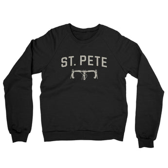 St. Pete Cycling Midweight French Terry Crewneck Sweatshirt-Black-Allegiant Goods Co. Vintage Sports Apparel