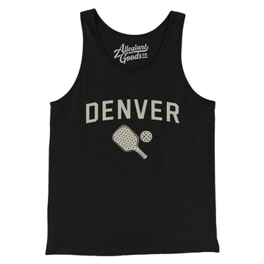 Denver Pickleball Men/Unisex Tank Top-Black-Allegiant Goods Co. Vintage Sports Apparel