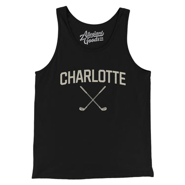 Charlotte Golf Men/Unisex Tank Top-Black-Allegiant Goods Co. Vintage Sports Apparel