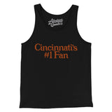 Cincinnati's Number 1 Fan Men/Unisex Tank Top-Black-Allegiant Goods Co. Vintage Sports Apparel