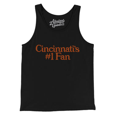 Cincinnati's Number 1 Fan Men/Unisex Tank Top-Black-Allegiant Goods Co. Vintage Sports Apparel