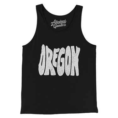 Oregon State Shape Text Men/Unisex Tank Top-Black-Allegiant Goods Co. Vintage Sports Apparel