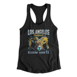 Los Angeles Football Throwback Mascot - Ram Women's Racerback Tank-Allegiant Goods Co. Vintage Sports Apparel