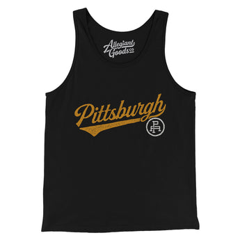 Pittsburgh Vintage Script Men/Unisex Tank Top-Allegiant Goods Co. Vintage Sports Apparel