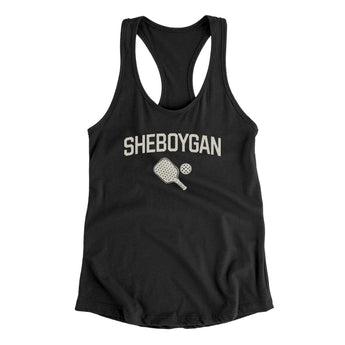 Sheboygan Pickleball Women's Racerback Tank-Black-Allegiant Goods Co. Vintage Sports Apparel