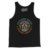 Ketchum Idaho Retro Badge Men/Unisex Tank Top-Black-Allegiant Goods Co. Vintage Sports Apparel